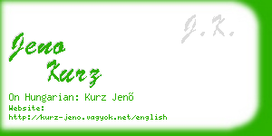 jeno kurz business card