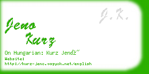 jeno kurz business card